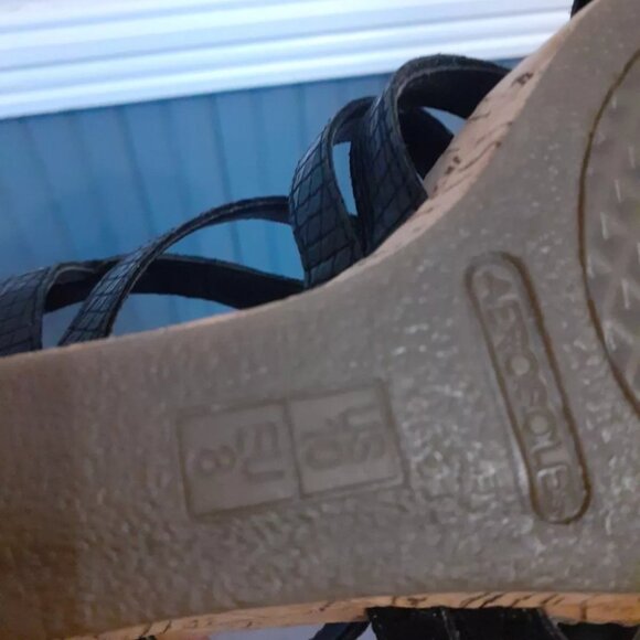 Aerosoles Womans Black 4" Wedge Heel Sandals - Picture 4 of 5